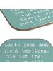 Mr. & Mrs. Panda Untersetzer Spruch Liebe und Freiheit mit Spruch in Meeresbrise