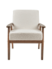 Beliani Sessel ESRUM in Weiß/Braun - (W) 62 x (H) 79 x (L) 80 cm