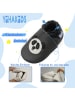 Yihakids Grau Baby Leder Krabbelschuhe, mit rutschfester Sohle – Panda-Muster