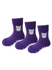 Yalion 3er-Set: Antirutschsocken Vollplüsch Eule in Lila 