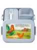 Mr. & Mrs. Panda Snack Box Hahn Korn Design mit Spruch in Blau Pastell