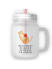 Mr. & Mrs. Panda Trinkglas Mason Jar Katze Wolle mit Spruch in Transparent