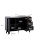 FineBuy Sideboard in Schwarz / Spanplatte / 120x40x80