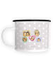 Mr. & Mrs. Panda Emaille Tasse Igel Familie ohne Spruch in Grau Pastell