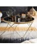 KADIMA DESIGN Couchtisch | ø82cm, Schwarz/Gold, Glas
