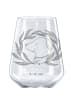 Mr. & Mrs. Panda Rotwein Glas Hund Blumen ohne Spruch in Transparent
