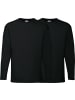 Fruit of the Loom Single-Jersey Unisex-Langarmshirt 2er-Pack in schwarz