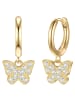 Glanzstücke München Creolen Schmetterling aus Sterling Silber mit Zirkonia in gelbgold
