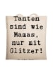 Mr. & Mrs. Panda Umhängetasche Spruch Glitzernde Tante mit Spruch in Creme