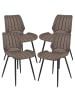 en.casa 4er-Set Esszimmerstuhl Mendoza in Braun (H)77cm (B)57.5cm (T)46cm