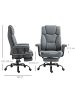 Vinsetto Bürostuhl-68L x 80B x 120–126H cm-Grau
