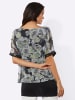 creation L Druck-Bluse in schwarz-lindgrün-bedruckt
