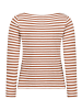 BETTY & CO Ringelshirt mit U-Boot-Ausschnitt in Brown/Cream