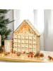 HOMCOM Weihnachts-Adventskalender in Naturholz 26,6L x 6B x 30H cm