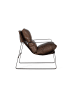 Giner y Colomer Brauner Sessel aus Leder und Metall in Brown