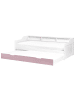 Beliani Tagesbett EDERN in Weiß/Rosa - (W) 105 x (H) 66 x (L) 206 cm