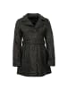Mauritius Leder-Trenchcoat Lammnappa Gürtel in Schwarz