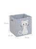 relaxdays 3 x Aufbewahrungskorb "Katze" in Grau  - (B)34 x (H)33 x (T)32 cm