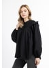DreiMaster Damen Langarmbluse in Schwarz