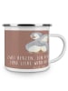 Mr. & Mrs. Panda Camping Emaille Tasse StandeMenschtliche Trauung V... in Braun Pastell