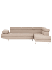 Beliani Ecksofa NORREA in Braun/Silber - (W) 262 x (H) 81 x (L) 169 cm linksseitig