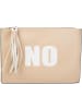 styleBREAKER Clutch Handtasche in Beige / Weiß