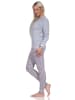 NORMANN Schlafanzug langarm Bündchen Pyjama Kussmund print - 71400 in grau