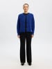 SELECTED FEMME Strickjacke Relaxed Fit Rundhals Raglanärmel Fallmaschen in Blau-2