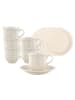 Villeroy & Boch 6er Set Kaffeetassen mit Untertassen Manoir 120 ml weiß in weiß
