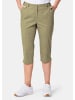 GOLDNER Kurze Caprihose aus Satin mit Stretch in schilf