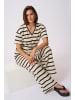 Kaffe Strickhose KAedith Loose fit in Turtledove / Black stripe