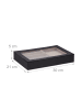 relaxdays Schmuckkästchen in Schwarz - (B)30 x (H)5 x (T)21 cm