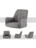 DUBI Möbel 2er-Set: Drehstuhl THOMAS-ROMY in Grau - (B)58 x (H)87 x  (T)62 cm