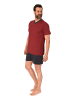 NORMANN kurzarm Schlafanzug Shorty Pyjama print - 77248 in rot