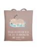 Mr. & Mrs. Panda Tote Bag Alleine schlafen lernen mit Spruch in Braun Pastell