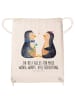 Mr. & Mrs. Panda Baumwolltasche Pinguin Pärchen mit Spruch in Creme