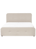 Beliani Doppelbett RENNES in Beige/Schwarz/Schwarz - (W) 170 x (H) 101 x (L) 220 cm