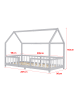 en.casa Kinderbett Sisimiut mit Matratze in Grau Weiß (L)200cm (B)90cm