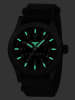 KHS Herren-Armbanduhr Platoon Stahl Solar Schwarz