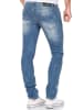 Amaci&Sons Slim Fit Destroyed Jeans FRESNO in Hellblau