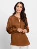 Heine Satinbluse in cognac