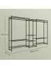 SONGMICS Garderobenständer Pataye in Schwarz - (B)206.4 x (H)157.1 x (T)30 cm
