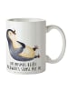 Mr. & Mrs. Panda Kaffeebecher Pinguin Lachen mit Spruch in Weiß