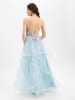 Unique Abendkleid in hellblau mehrfarbig - 0002