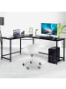 COSTWAY Computertisch L-Form 168 x 125 x 74 cm in Schwarz