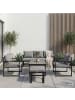 home24 Loungeset Minto 6-teilig in Schwarz / Grau