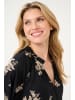 Kaffe Langarm-Bluse KAsigrid Regular fit in Black/Brown Flower Print