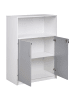 Beliani Büroschränke ZEHNA in Grau/Weiß - (W) 80 x (H) 117 x (L) 40 cm