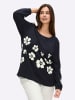 sheego Sweatshirt in tiefblau-champagner-bedruckt