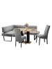58 aufm Kessel ECKBANKGRUPPE Modern Doralyn 1 für 7 Personen Microfaser Schwarz/Grau